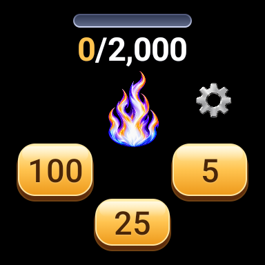 MCC watch home with daily total, goal progress, and 100, 25 and 5 entry buttons.